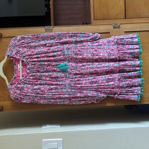 Celina Moon Gauze Pom Pom Dress in Pink (Size L)